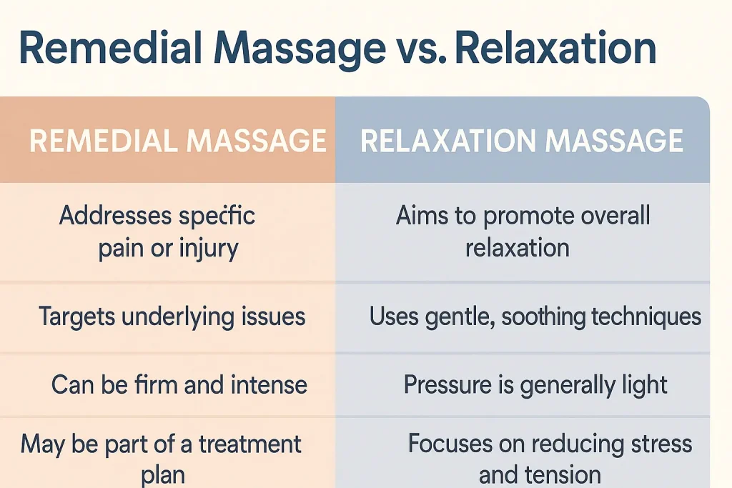 Remedial Massage vs. Relaxation Massage